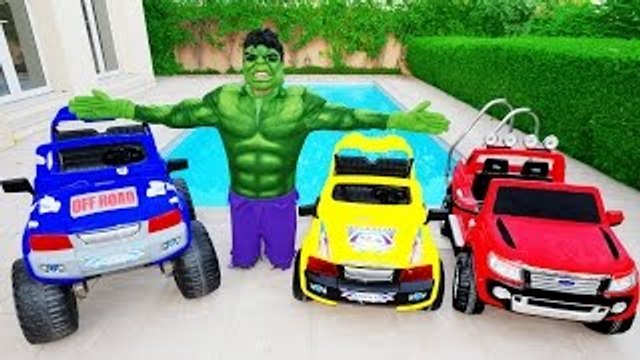 LEARN COLORS & NUMBERS w/ Hulk For Children & Toddlers w/ Joker Spiderman Cars For Kids in Real Lif