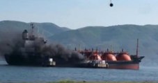 İzmit Körfezi'nde LPG Yüklü Tanker Alev Aldı