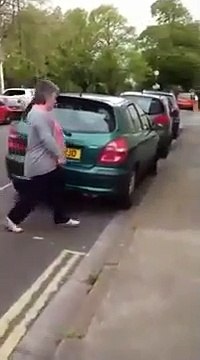 Elle trouve un canard et ses canetons perdus sur la route et les conduit à l'eau