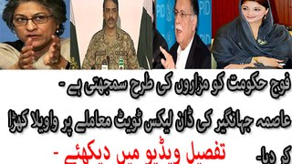 Aasma Jahanghir Again Grilled Pak Army Over Dawn Leaks Tweet.