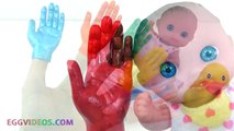 Learning Colors Video for Children Painted Hands Baby Doll Duck Finger Family Song Nursery Rhym