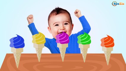 Color song 3D - Ice Cream & Baby Finger family song | Bad baby Crying for Kids