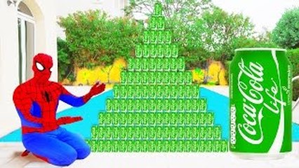 CRAZY COCA COLA GREEN CHALLENGE! w/ Spiderman, Hulk & Joker Funny Movie in Real Life