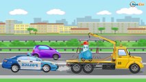 Coche de policía - Carros para niños - El Camión de bomberos Curiosa - Car cartoon