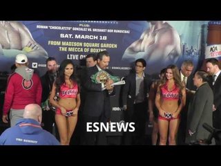 Chocolatito Weigh In And Faceoff On Undercard of GGG vs Jacobs