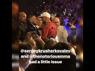 Radio host @boxingwithak Gets Epic Vid Of Kovalev & McGregor Getting Into It  - esnews boxing