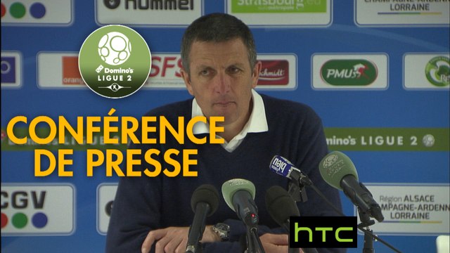 Conférence de presse RC Strasbourg Alsace - Havre AC (2-0) : Thierry LAUREY (RCSA) - Oswald TANCHOT (HAC) - 2016/2017