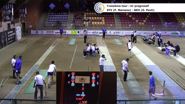 Troisième tour, premier tir progressif, Saint-Vulbas contre BK Hrast, 1/8 finale aller, Coupe d'Europe des Clubs 2017, Sport Boules, Saint-Vulbas 2017