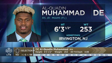 Saints select Al-Quadin Muhammad No. 196 in the 2017 NFL Draft