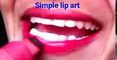 Amazing lip art in simple method by red lipstick