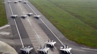 MASSIVE US Air Force Aircraft Elephant Walk At Kadena Air Base, Japan