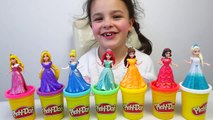Play Doh Clay Disney Princess Dresses -  Kids Learn Colors with Toys-e09uB
