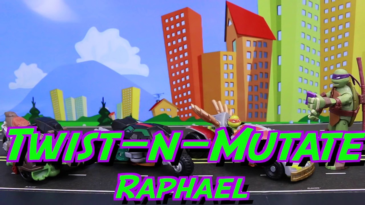 Teenage Mutant Ninja Turtles Twist-N-Mutate Raph Tigerclaw Steals Hot Rod Robot Mikey and Leo Attack-RTODCd