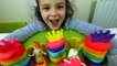 DIY Play Doh Rainbow Frozen Castle for Disney Princesses Elsa and  Anna Doll toys-N3Aq29