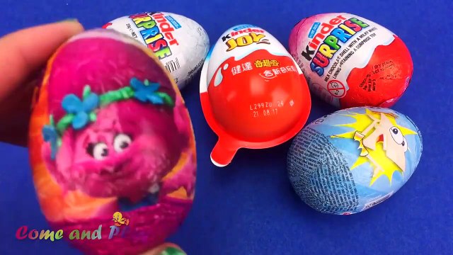 Super Surprise Eggs Kinder Surprise Kinder Joy Disney Phineas and Ferbs Learn Colors Play Doh Kids-xMWMo