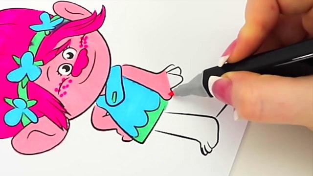 DREAMWORKS TROLLS COLORING BOOK REVERSE COLORING VIDEO FOR KIDS EPISODE 4 POPPY DJ SUKI COOPER-LlDQ
