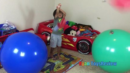 GIANT BALLOON POP SURPRISE TOYS CHALLENGE Disney Cars Toys Thomas & Friends Trains Marvel Superhero-M5hSy