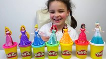 Play Doh Clay Disney Princess Dresses -  Kids Learn Colors with Toys-e09u