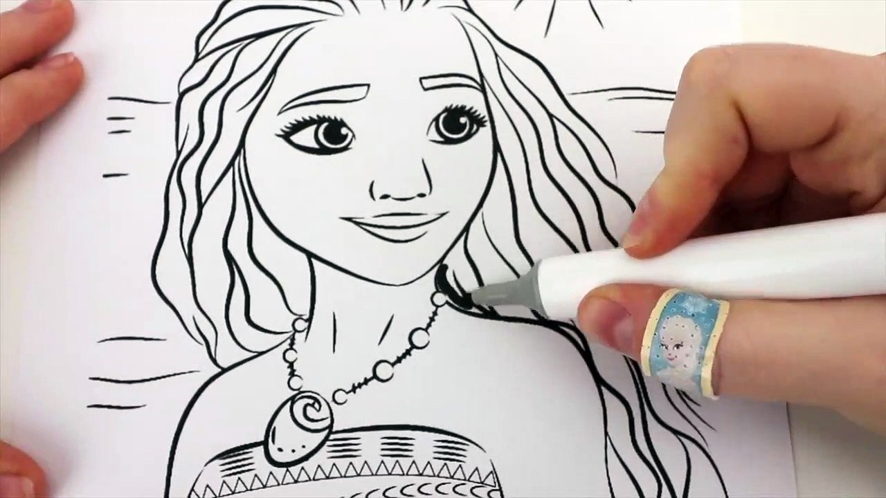 DISNEY PRINCESS MOANA COLORING BOOK VIDEOS FOR KIDS WITH HEIHEI AND PUA COLORING PAGES-PY_0