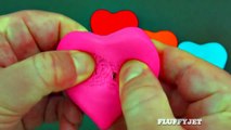 Learn Colors for Kids with Playdough Love Heart Surprise Toys Superheroes Spiderman Hulk Minions-Q