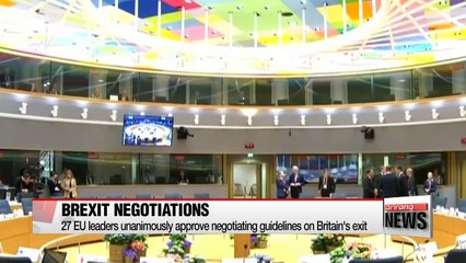 Video herunterladen: EU unanimously approves Brexit guidelines