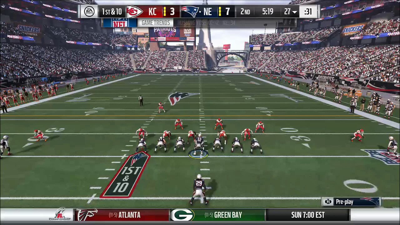 TD Blount vs Kansas City Madden NFL 17