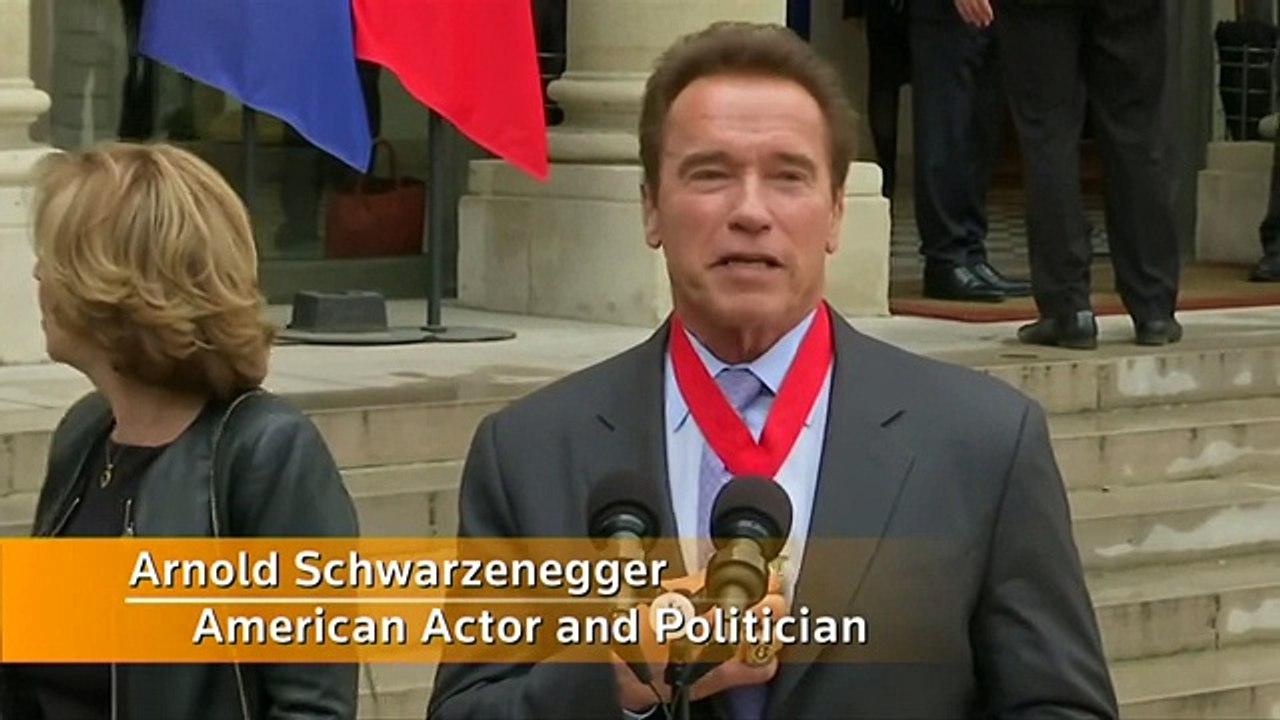 Arnold Schwarzenegger receives Legion of Honour for environmental work