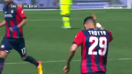 Marcello Trotta Goal HD - Crotone 1-0 AC Milan - 30.04.2017 HD