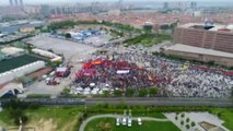 1 Mayıs Kutlamalarının Yapıldığı Halk Pazarı Havadan Görüntülendi