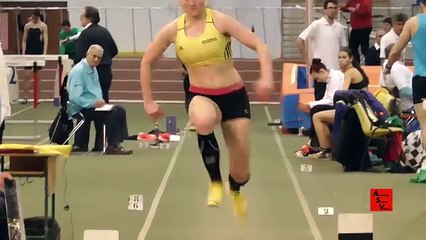 Athletics Indoor Triple Jump Girls Slow Motion