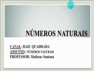 AULA 01 NÚMEROS NATURAIS