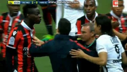 Mario Balotelli & Edinson Cavani Fight HD - Nice 2-0 PSG 30.04.2017 HD