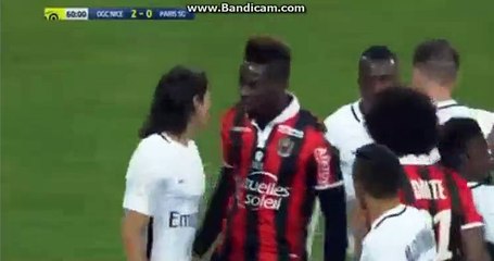 Balotelli  Fight  Cavani  HD  2-0 Nice VS PSG 30-04-2017