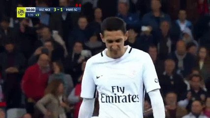 Ángel Di María red card - Nice - Paris Saint-Germain 30.04.2017