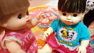 メルちゃん ぽぽちゃん みんなで びっくらたまご 泡のお風呂  Colorful Bath with Hello Kitty Bath Bomb   Babies Nenuco Doll etc