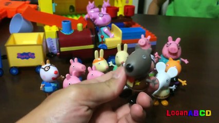 Peppa Pig Blocks Mega House Construction Set, Peppa Pig Train and surprise eggs-ZnX