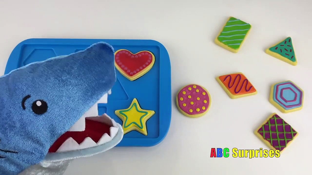 PET SHARK Eats Cookies Learn Shapes with Baking Cookies Toy Playset for Kids ABC Surprises-Ez