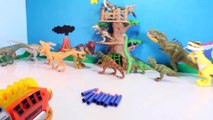 Jurassic World Dinosaur Toys Shooting CHALLENGE _ Dino Bots Robot Blaster Gun Toy Review-TSOr