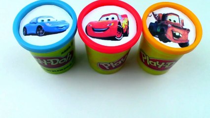 Скачать видео: Rainbow Learning Colors DISNEY CARS Playdoh Cans Surprise DisneyCars Clay Modelling-vahGUt