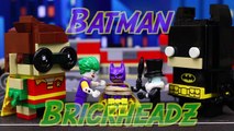 Lego Batman Movie Brickheadz Joker and Penguin kidnap Batgirl rescued by Batman and Robin-A