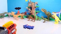 Jurassic World Dinosaur Toys Shooting CHALLENGE _ Dino Bots Robot Blaster Gun Toy Review-TS