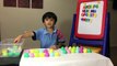 Learning ABC by matching surprise eggs with fridge letter magnets-KvLqAuu