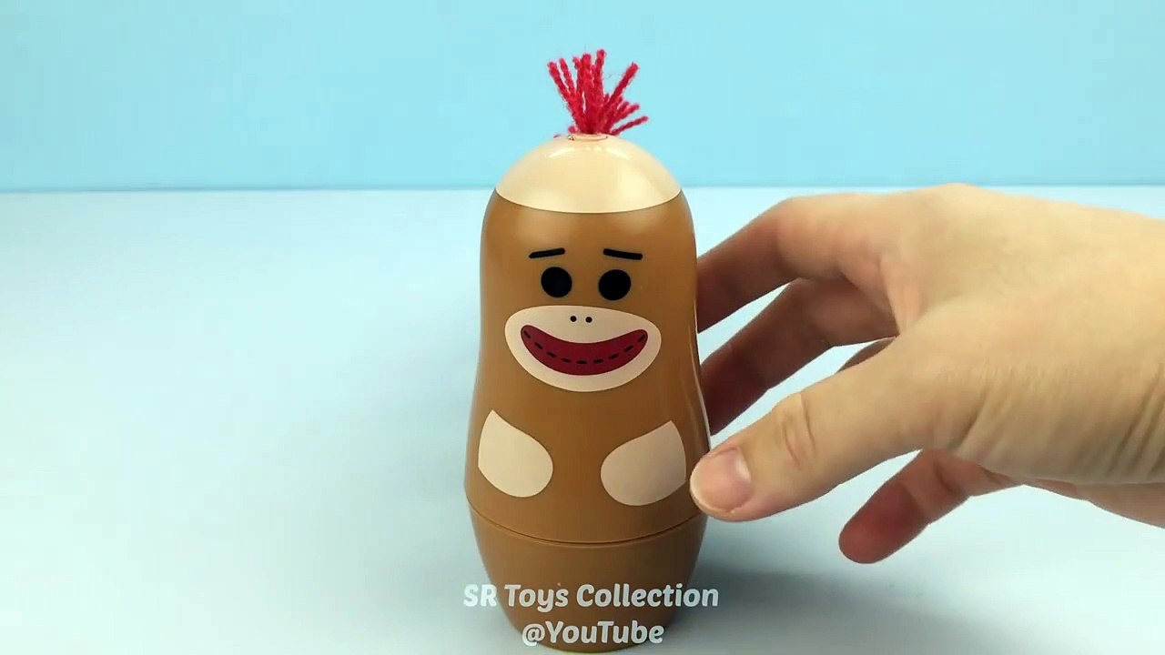 Learn to Count Numbers Nesting Monkeys Stacking Cups and Foam Clay Surprise Toys Frozen Kinder Eggs-Q