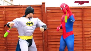 Batman Vs Spiderman Balloon challenge & More Real Life Superhero Fun-XHDN