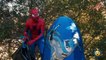 GIANT EGG SURPRISE OPENING BATMAN VS SPIDERMAN Super Heroes Toys & Real Life Superhero Kids Video-WJpc