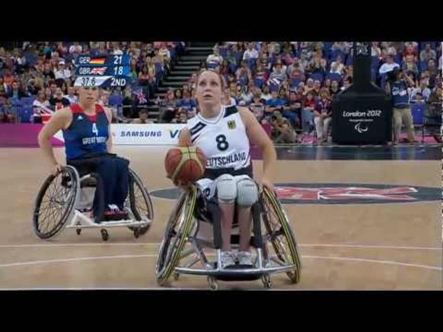 ⁣Wheelchair Basketball - Women's Quarter-Final - GBR versus GER - London 2012 Paralympic Games