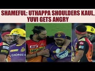 Скачать видео: IPL 10: Robin Uthappa shoulders Siddarth Kaul, Yuvraj Singh intervenes | Oneindia News