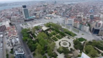 Taksim'de Sessiz 1 Mayıs Havadan Görüntülendi
