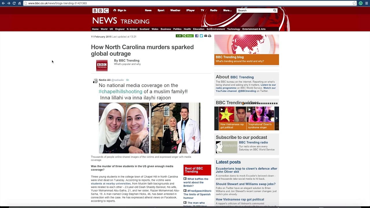 Chapel Hill Shooting- 3 Muslim Students Killed | Chapel Hill Shooting