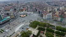 Taksim'de Sessiz 1 Mayıs Havadan Görüntülendi